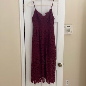 Astr Lace A Line Midi Dress